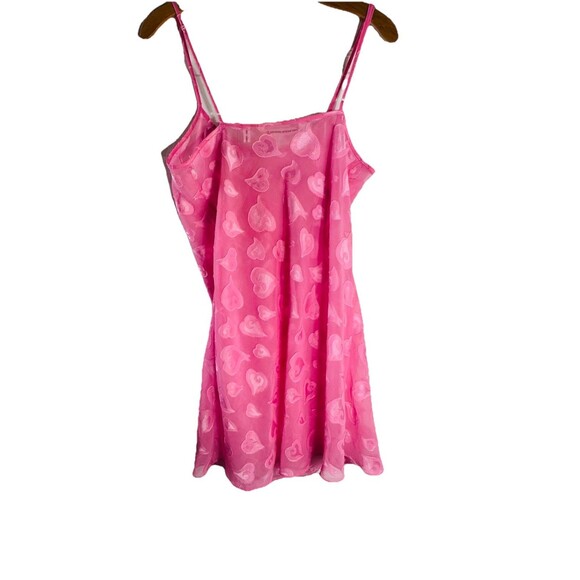 Victoria’s Secret The Lacie Pink Heart Lace Valentine's Day Slip Dress SZ M Y2K - Picture 7 of 7